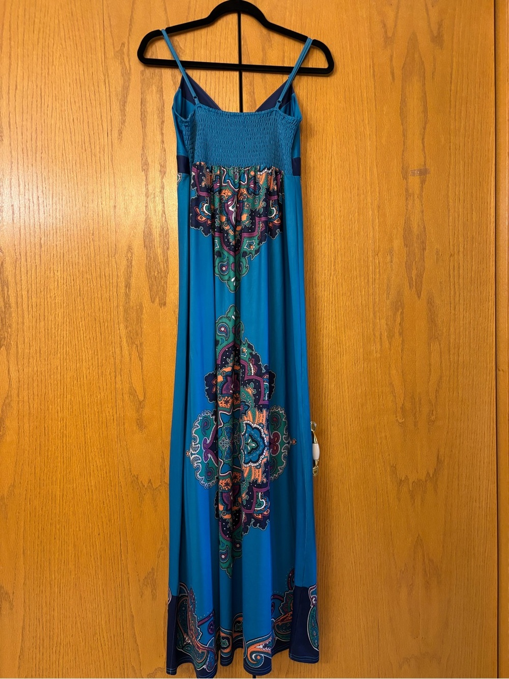Miilla Clothing Teal Maxi Slip Dress with Paisley Print - Picture 3 of 9